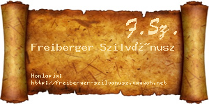 Freiberger Szilvánusz névjegykártya